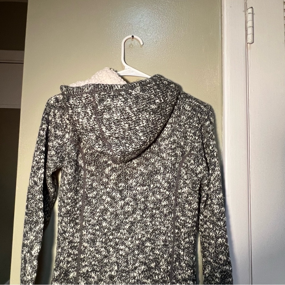 Soybu Laurie Full Zip Sweater Coat Sherpa Hooded Gray S - Picture 6 of 9
